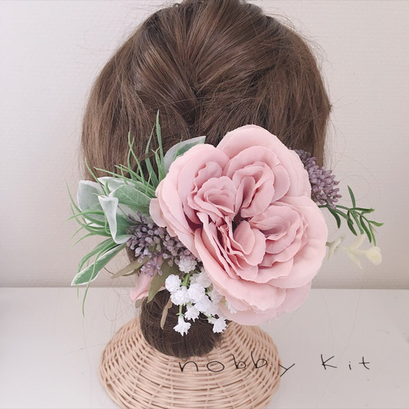 head dress bouquet“ガーデン ピンク” 1枚目の画像