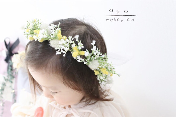 ＊オーダーメイド＊baby・kids花かんむり ワイヤーあり 3枚目の画像