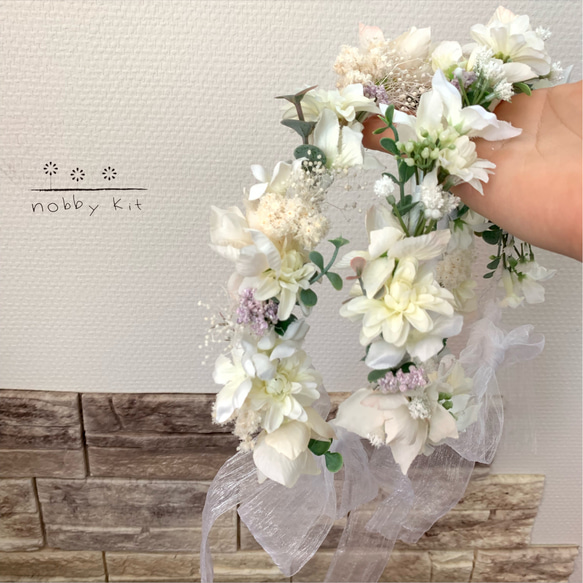 ＊オーダーメイド＊baby・kids花かんむり ワイヤーあり 5枚目の画像