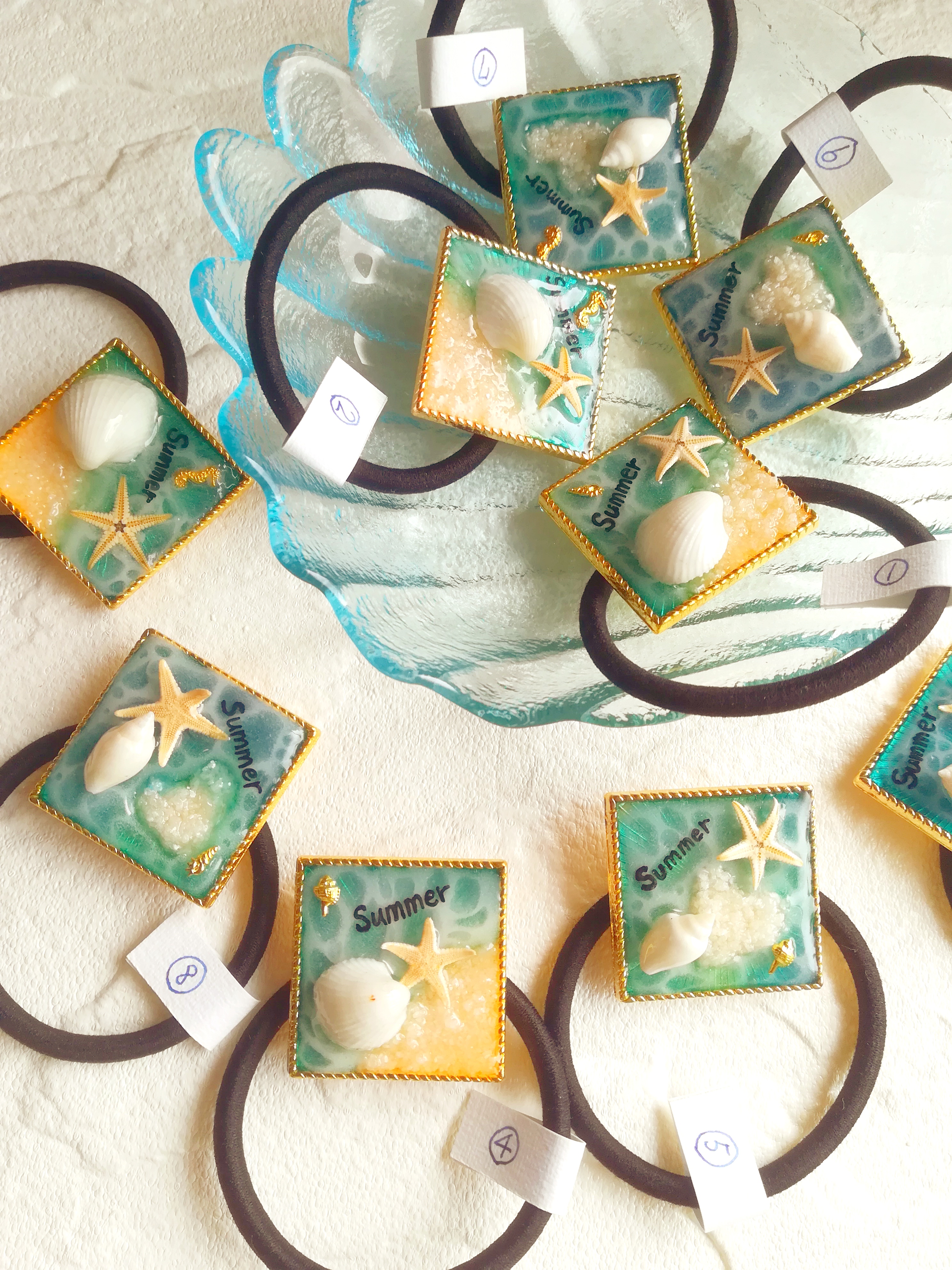 【Aー623】レジン ヘアゴム 海シリーズ Aー623】レジン ヘアゴム 海シリーズ