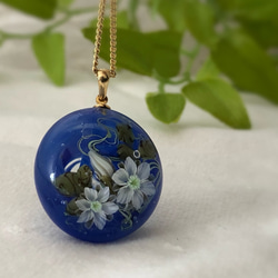 花滴（水中花）ネックレス　Blue 3枚目の画像