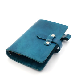 頑張らない システム手帳 バイブルサイズ ヌメ革 手染め ディープブルー 頑張らない システム手帳 バイブルサイズ ヌメ革 手染め ディープ