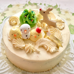 Creema限定クリスマス2021  ５号ひよこサンタのクリスマスケーキ 1枚目の画像