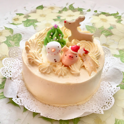 ご予約分 クリーマ限定 ４号こぶたサンタのクリスマスケーキ 4枚目の画像