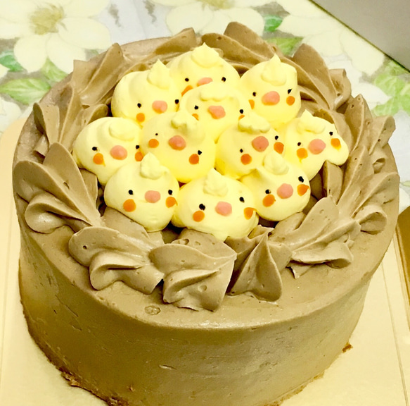 4号 コーヒーバタークリーム 幸せの黄色いオカメインコ 4号 コーヒーバタークリーム 幸せの黄色いオカメインコ
