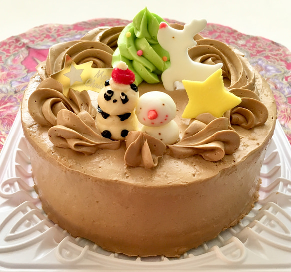 クリスマス限定 ５号 パンダサンタのコーヒー味ハッピーXmas 1枚目の画像