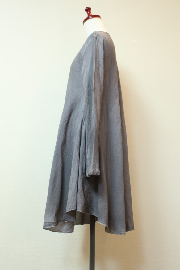 瑪瑙棉染色棉質連衣裙 第4張的照片