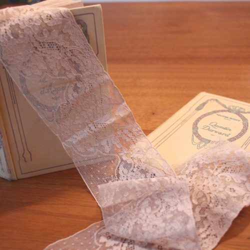 フランスアンティークチュールレース フランスアンティーク 幅広 チュールレース 90cm