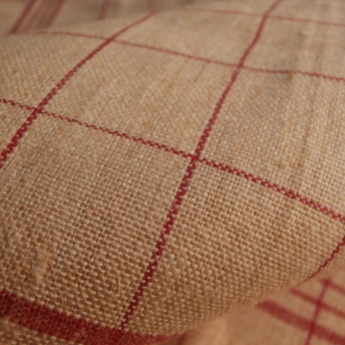 フランスアンティーク 大判リネンパープルライン 雑貨】フレンチリネン