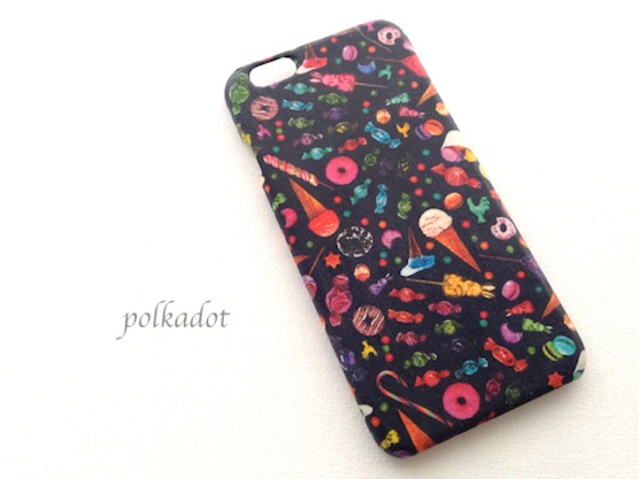 iPhone5／5S／5C／6／6Plus ケース ＊ キャンディポップ ネイビー 
