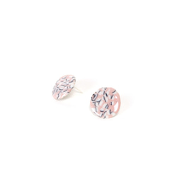 純銀針 陶瓷耳環 粉色櫻花耳環 1270高溫燒製 第3張的照片