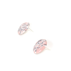 純銀針 陶瓷耳環 粉色櫻花耳環 1270高溫燒製 第4張的照片