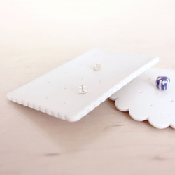 手作りの白い磁器のイヤリングの収納とディスプレイスタンド純粋な白い磁器の正方形のブロックの形ビスケット 4枚目の画像