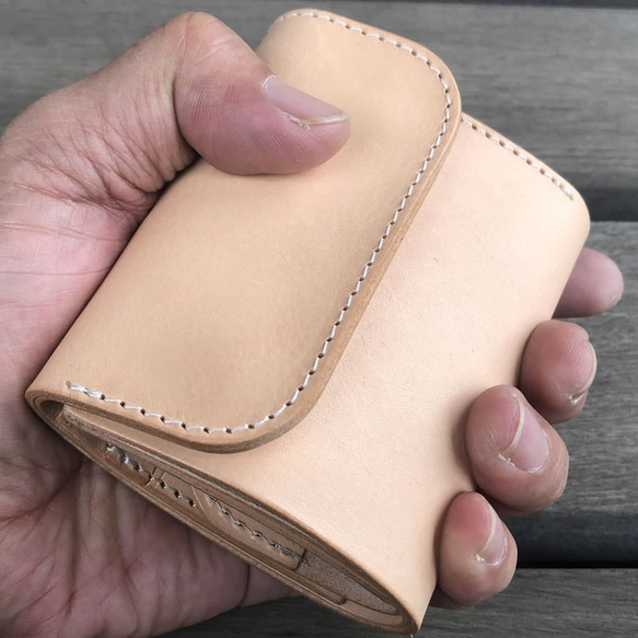 コンパクトミニウォレット イタリアンレザー、生成りのヌメ革使用 日本製ハンドメイド 人気・おすすめ｜使いやすい・旅行におすすめ 品質保証 全国発送 日本国内発送・最短翌日お届け