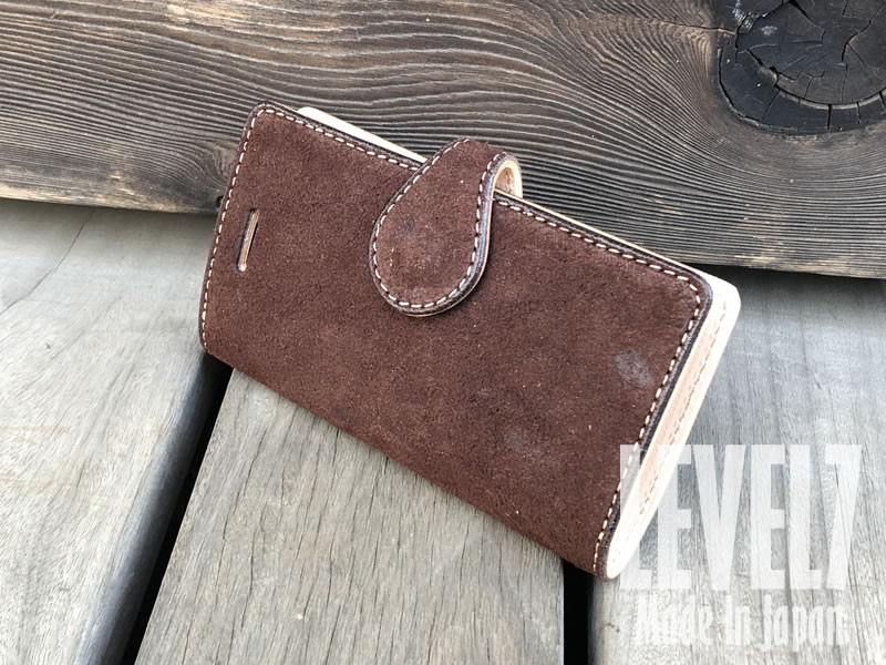 iPhone各種対応 国産＆イタリアンレザー 手帳型ケース ブラウン フラップ付き IPB-VEL