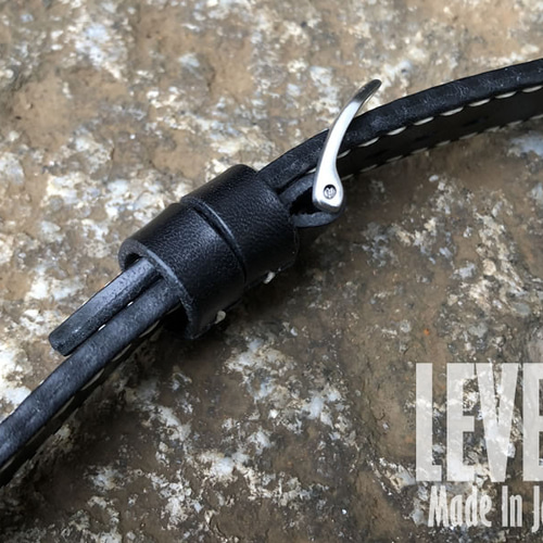 手縫い ラグ幅20MM/22MM/24MM/26MM ブラック×ホワイトステッチ