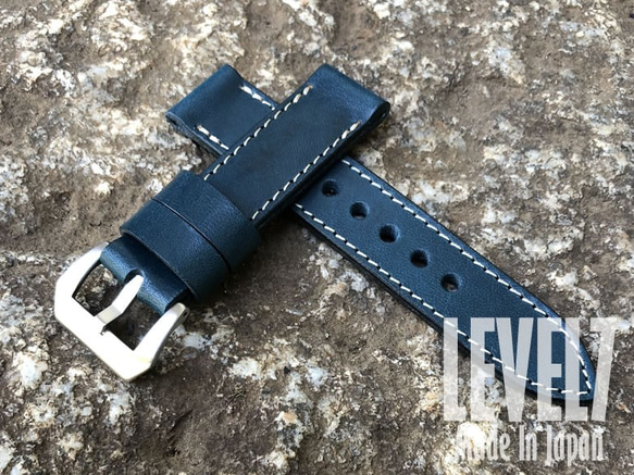 パネライ 44mm用 純正 レザー ストラップ ラグ幅24mm ダークネイビー パネライ 】純正ストラップ アリゲーターダークブラウン