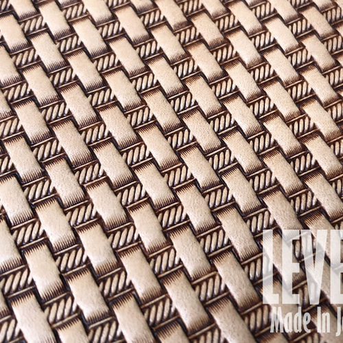 長財布/ロングウォレット フラワー＆バスケットカービング 手縫い