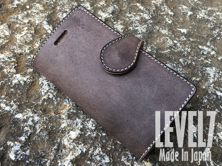 ココア オイルヴィンテージ　イタリアンレザー　各種iPhoneに対応　本革iPhoneケース　手帳型　日本製　ヌメ革