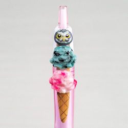 フクロウアイスクリーム(インドコキンメフクロウ) アートボールペン デコボールペン 3枚目の画像