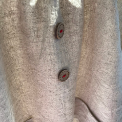 柔らかコットンリネンの半袖スモック(ブラウン) 3枚目の画像