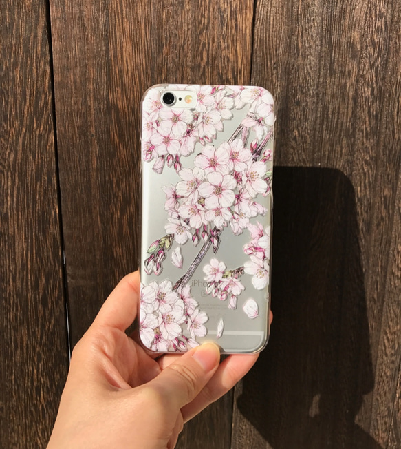 【iPhone各種】桜【透明ハードタイプ】 1枚目の画像