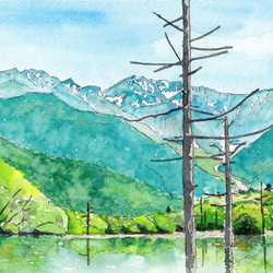 水彩画「上高地」 絵画 Hick 通販 4842481｜Creema(クリーマ)