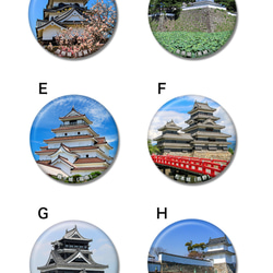 選べる5個「日本の城A」缶バッジ 2枚目の画像