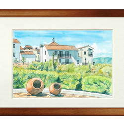 世界で1枚の絵 水彩画原画「志摩地中海村」 絵画 Hick 通販