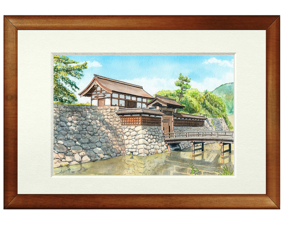 世界で1枚の絵　水彩画原画「松代城」 1枚目の画像