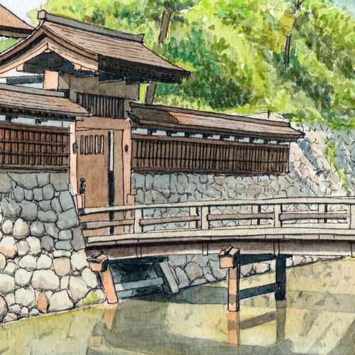 世界で1枚の絵 水彩画原画「松代城」 絵画 Hick 通販 8939121