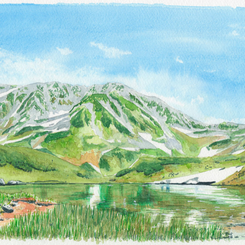 とっておきし福袋 世界で1枚の絵 水彩画原画「立山室堂」 絵画 Hick 通販｜Creema コレクション