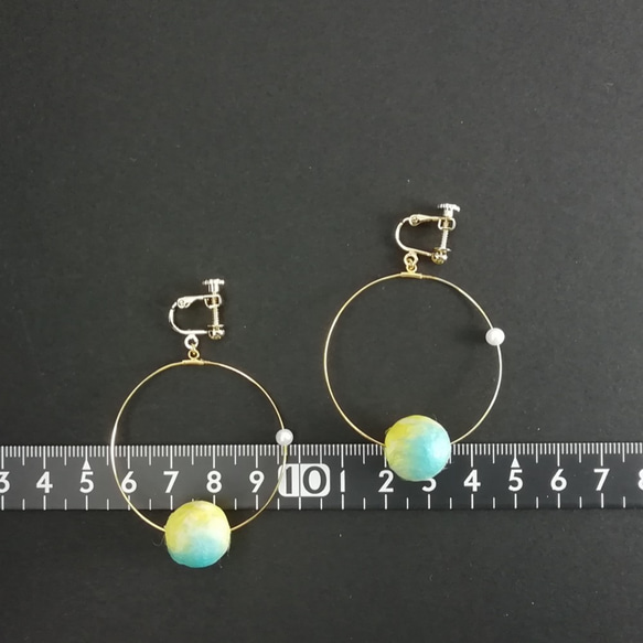 日本紙球圈耳環&amp;無環耳環（大球） 第8張的照片