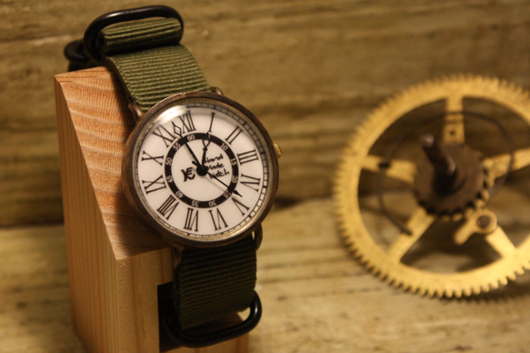 ◆真鍮製　クォーツ式手作り腕時計◆ LBQ-3012-RN 4枚目の画像
