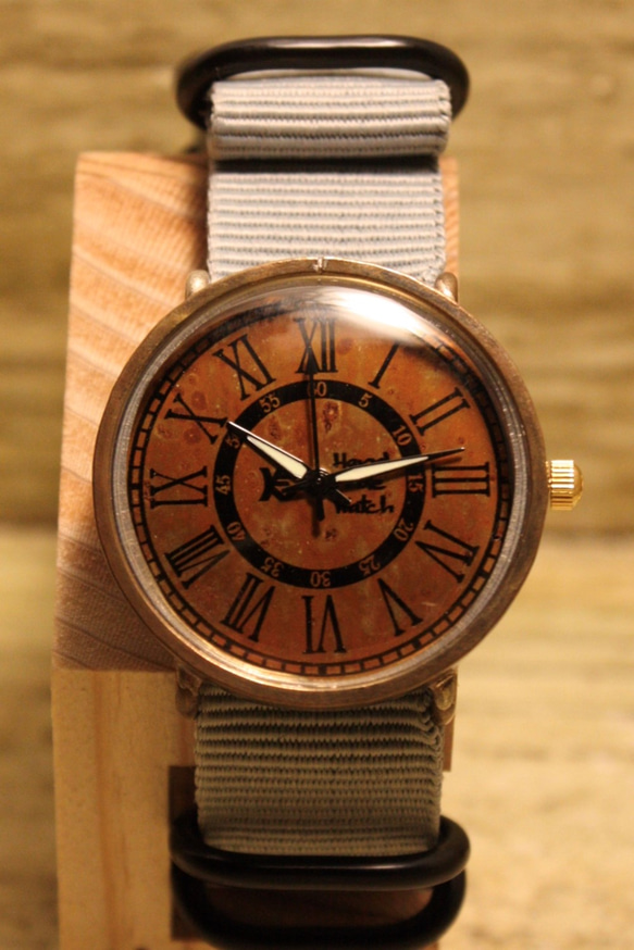 ◆真鍮製　クォーツ式手作り腕時計◆ LBQ-3015-RN 2枚目の画像