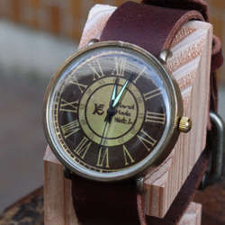 ◆真鍮製　クォーツ式手作り腕時計◆ LBQ-3017-RN 2枚目の画像