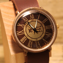 ◆真鍮製　クォーツ式手作り腕時計◆ LBQ-3017-RN 3枚目の画像