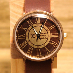 ◆真鍮製　クォーツ式手作り腕時計◆ LBQ-3017-RN 4枚目の画像