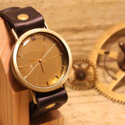 ◆真鍮製　クォーツ式手作り腕時計◆LBQ-3022 1枚目の画像