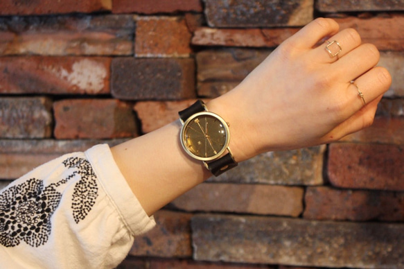 ◆真鍮製　クォーツ式手作り腕時計◆LBQ-3022 8枚目の画像