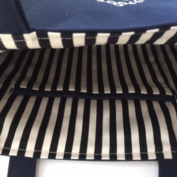 選べるヴィンテージイニシャル刺繍の帆布のトートバッグ　グレー 6枚目の画像