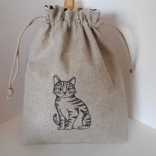 巾着ポーチ セール】アニマル刺繍巾着ポーチ2（ラッピングキット