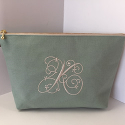 パンダさん刺繍のリネンの巾着ポーチ 小 中 大 巾着袋 もちぶくろ 通販