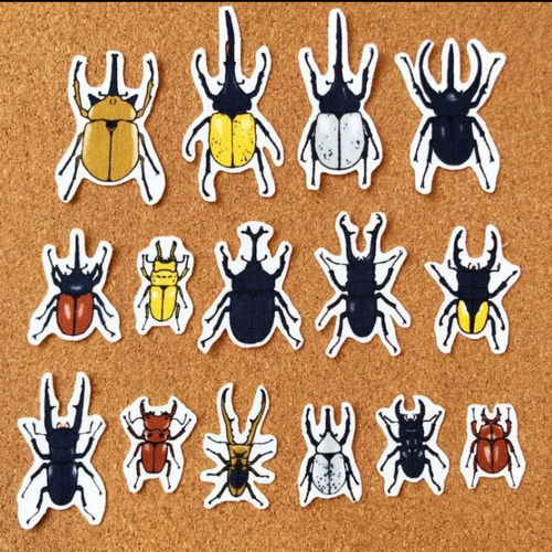 ❁︎かっこいい❁︎ 世界の カブトムシ クワガタ アイロンワッペン 布