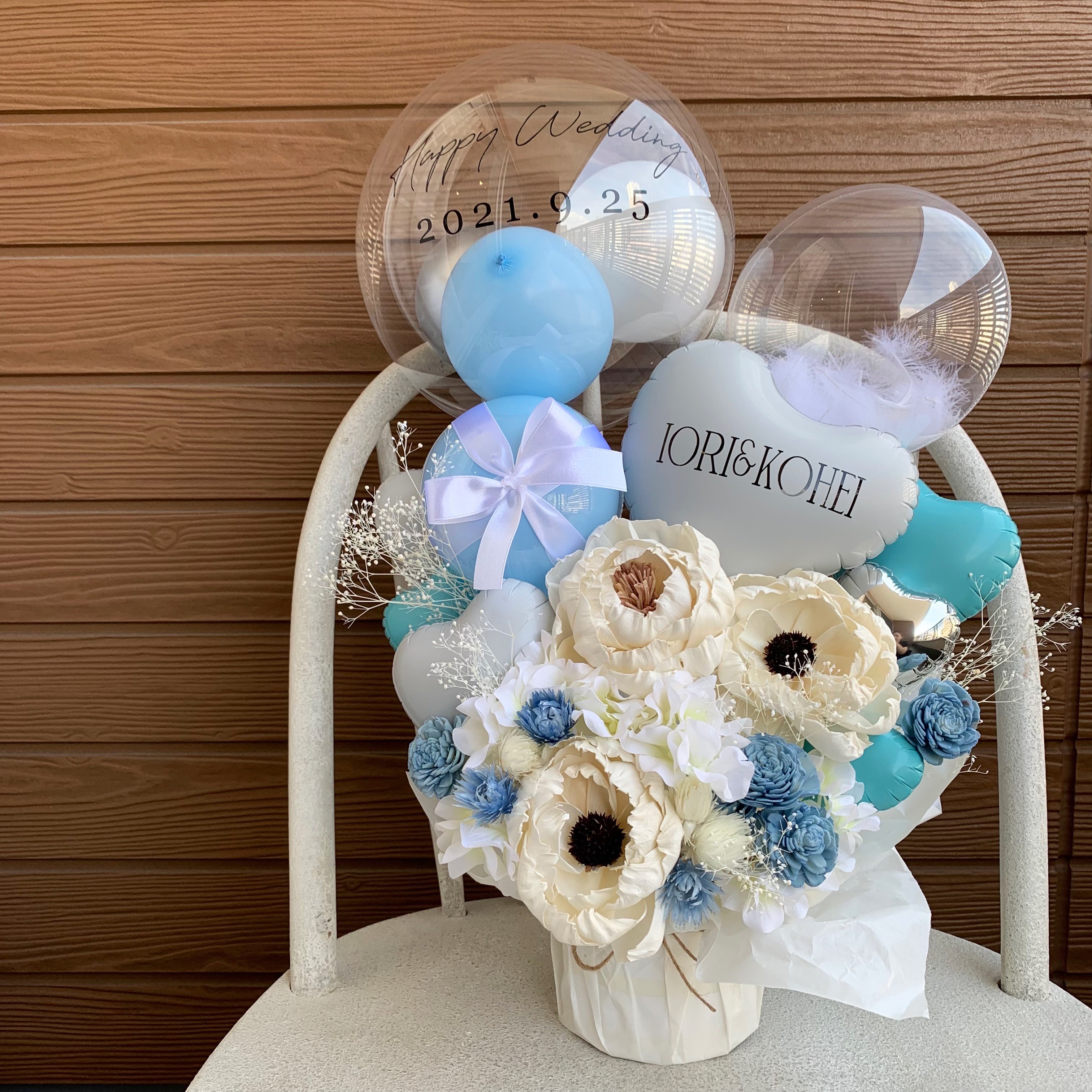 【Largeサイズ】バブルブルーアレンジ