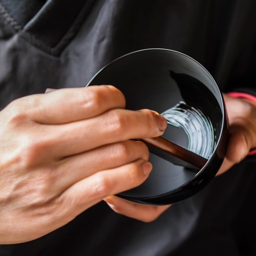 4.3駒型椀(蓋付) BIANCO SZ-1075（本体白漆塗 底青漆塗） ワイングラス