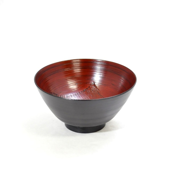 山中塗　嘉匠菴オリジナル商品 欅4.3飯椀　見付布根来　SO-0576 1枚目の画像