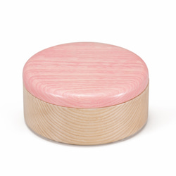 Colorful BOX 蓋ピンク/本体シャイン　SJ-0117　お弁当にお料理の盛り込みに最適な木製のBOXです。 2枚目の画像