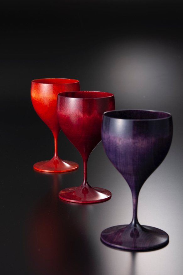木製ワイングラス　Chardonnay　Colorful　レッド　ＳＸ-604 2枚目の画像
