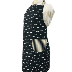 大人エプロンと三角巾のセット lady's M〜Lサイズ エプロン  三角巾 料理 仕事 送料無料 ブラックリボン 7枚目の画像